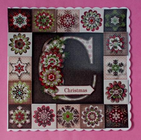 7.5 x 7.5 Card Topper Brown Christmas by Diane  Vermeer