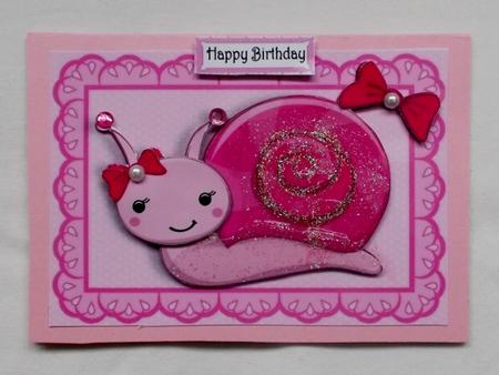 Gorgeous Pink Snail with Bow by Diane  Vermeer