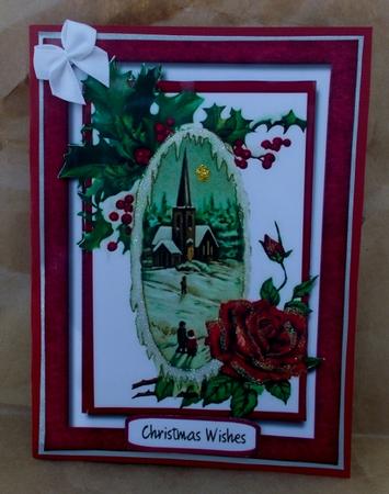 Beautiful Vintage Christmas Church Scene  by Diane  Vermeer
