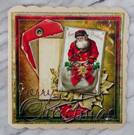 7.5 x 7.5 Card Topper Merry Christmas by Diane  Vermeer