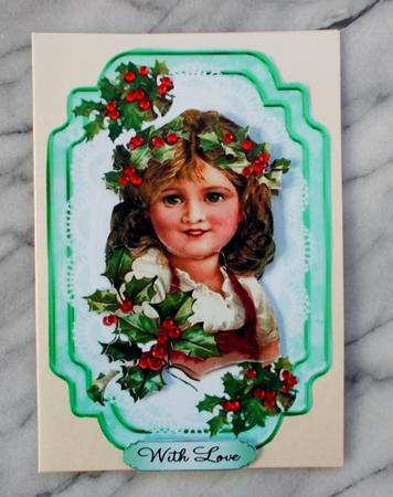 Little Vintage Girl on Lace with Holly by Diane  Vermeer
