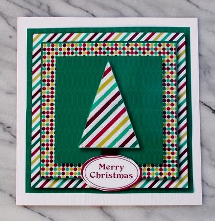 Dots & Stripes Christmas Tree - Teal & Magenta by Diane  Vermeer