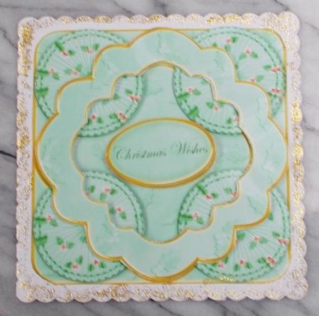 Mint Holly Christmas Wishes 3D Rosette Decoupage Topper by Diane  Vermeer