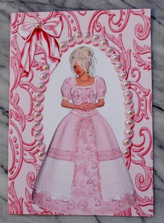 Lovely Quick Card of Vintage Lady in Pearl Frame by Diane  Vermeer