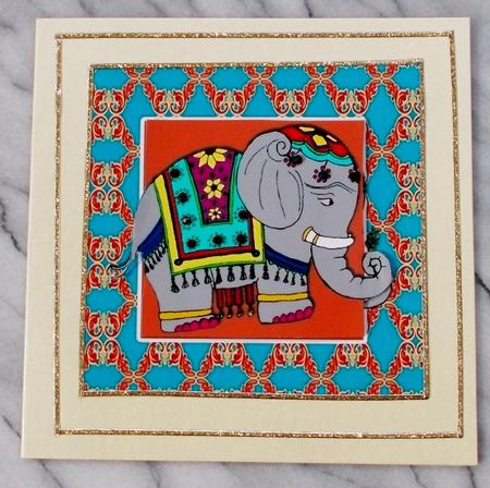 Indian Elephant in Full Regalia Card by Diane  Vermeer