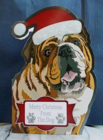Merry Christmas from the Bulldog Cut'n'fold Card by Diane  Vermeer