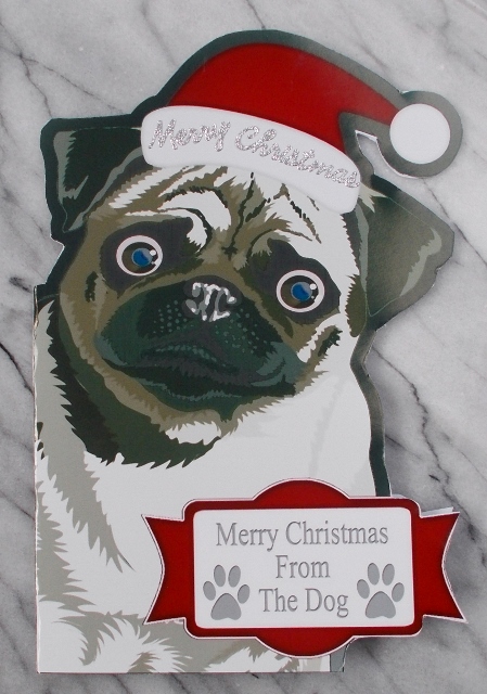 Merry Christmas from the Pug Cut'n'fold Card by Diane  Vermeer