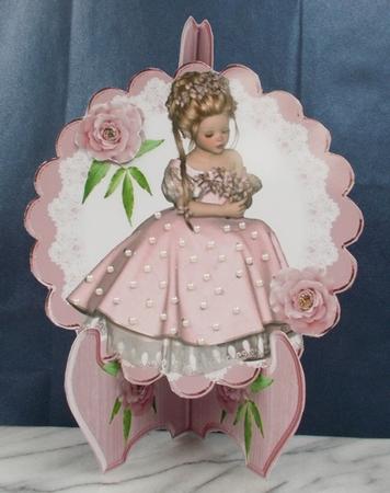 Sweet Nellie with Pink Roses & Lace Plate & Stand by Diane  Vermeer