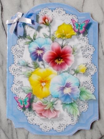 Print, Cut, and Fold Beautiful Pansy's on Lace by Diane  Vermeer