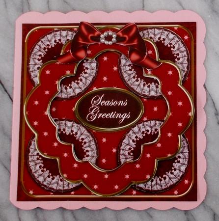Red Flake Seasons Greetings 3D Rosette Decoupage Topper by Diane  Vermeer