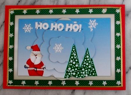 Santa and Christmas Trees Scalloped Pyramid by Diane  Vermeer