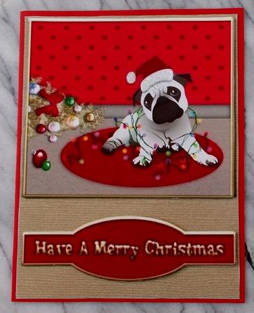 Naughty Christmas Puppy A5 Topper by Diane  Vermeer