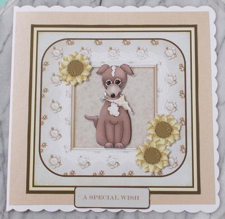 Cute Dog 7x7 Card with Decoupage by Diane  Vermeer