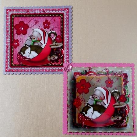 Christmas Dreams Catnap - Two Card Fronts, Sentiments & Tags by Diane  Vermeer