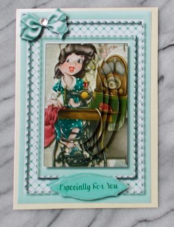 The Busy Seamstress at Work by Diane  Vermeer