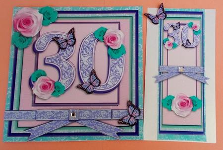 30th Birthday in Mint and Lilac 8x8 Square Mini Kit by Diane  Vermeer