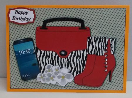 Zebra Handbag, Boots, White Flowers & Smartphone by Diane  Vermeer