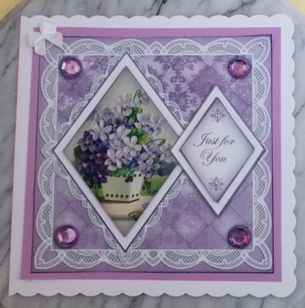 Lilac Flowers Just for You 7in Double Diamond Topper by Diane  Vermeer