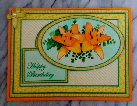 Orange Lilies Quick Card by Diane  Vermeer