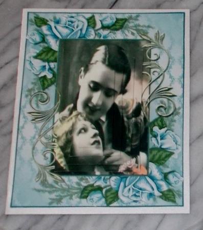 Vintage Lovers in Blue Rose Frame Pyramids by Diane  Vermeer