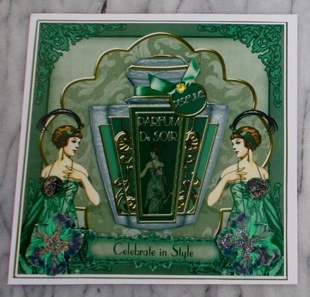 Olive Deco Perfume Celebrate in Style 7in Decoupage Topper by Diane  Vermeer