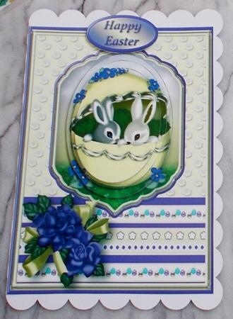 Easter Bunnies Card Front by Diane  Vermeer