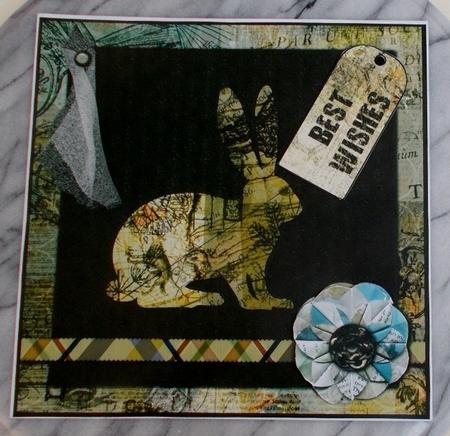Altered Art Hare Card Topper by Diane  Vermeer