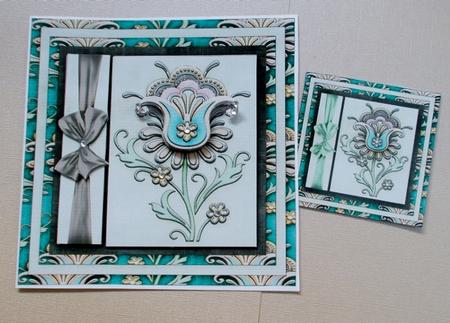 Cardtopper 7x7 with Inlet Soft Flower 223 by Diane  Vermeer