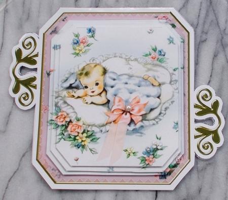 Baby Girl Pink Fancy Emerald 3D Mini Card Kit by Diane  Vermeer