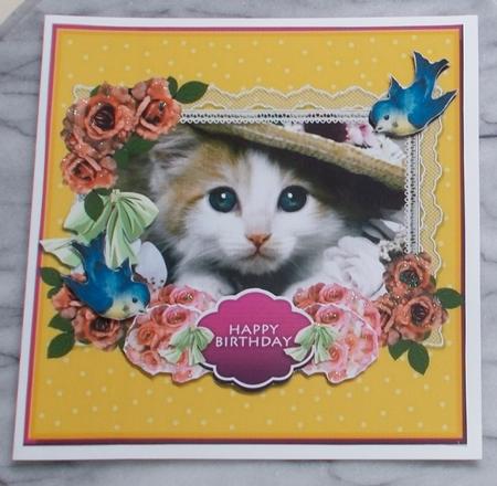 Birthday Kitty Cat Decoupage Mini Kit by Diane  Vermeer