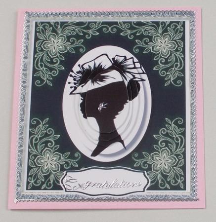 Beautiful Silhouette Lady and Vintage Lace by Diane  Vermeer