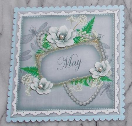 Silver Magnolia May 8in Vintage Decoupage Topper by Diane  Vermeer