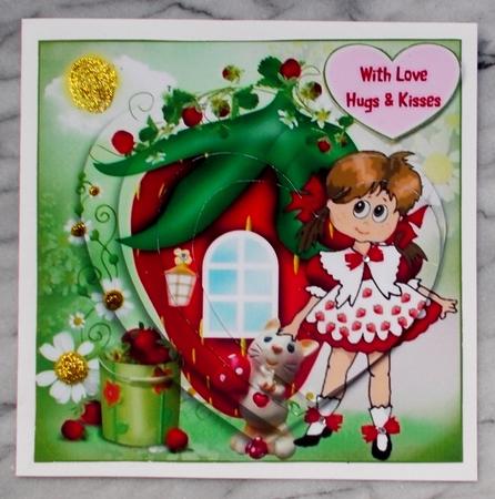 Strawberry Love Heart Topper with Layers by Diane  Vermeer