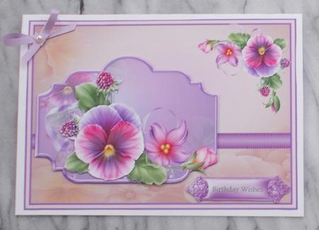 Spring Pansy Card with Decoupage by Diane  Vermeer