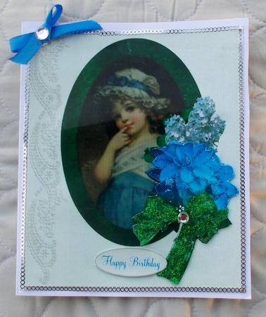 Deep in Thought Flower Topper with Decoupage by Diane  Vermeer