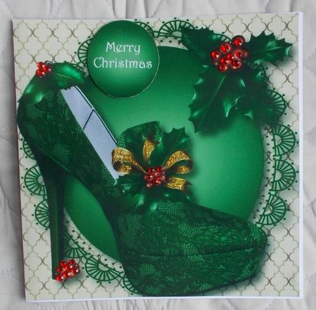 The Holly Christmas Shoe 8x8 Quick Topper by Diane  Vermeer