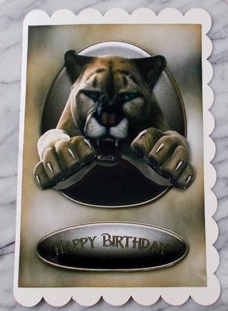 Puma (mountain Lion) A5 Birthday Topper by Diane  Vermeer