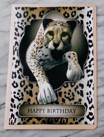 Cheetah A5 Birthday Topper by Diane  Vermeer