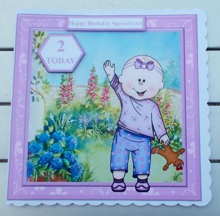 Toddler Girl Birthday Topper & Sentiments by Diane  Vermeer