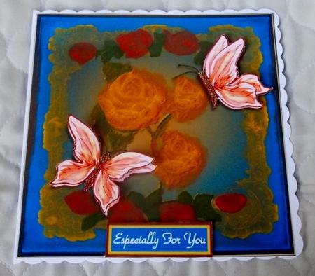 Watercolour Roses & Butterflies by Diane  Vermeer