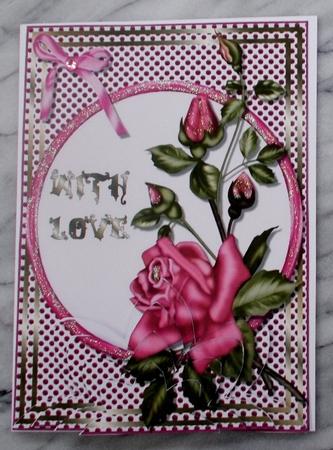 Pink Roses Bottom Stacker by Diane  Vermeer