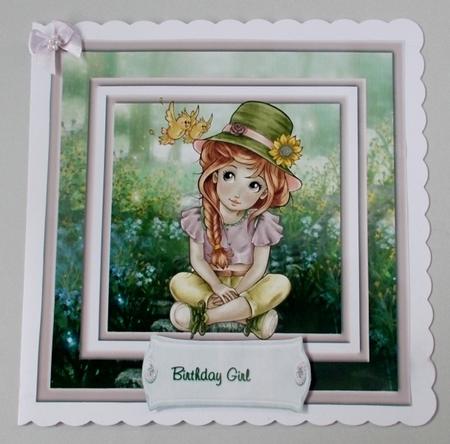 7x7 Summer Girl Card by Diane  Vermeer