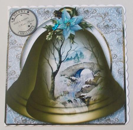 Christmas Bells - Snowy Winter Bridge 8x8 Quick Topper by Diane  Vermeer