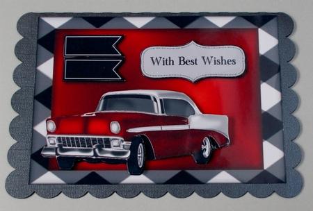 Male Card Vintage Car by Diane  Vermeer