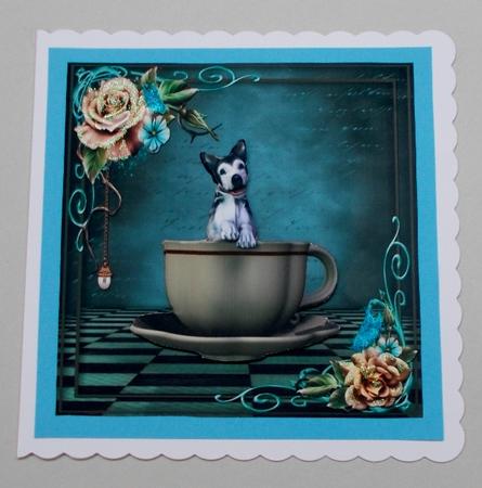 Teacup Pup (husky) 7 Inch Topper by Diane  Vermeer