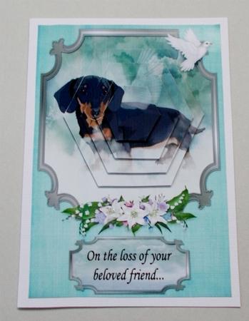 Dachshund Pet Sympathy A5 Topper by Diane  Vermeer