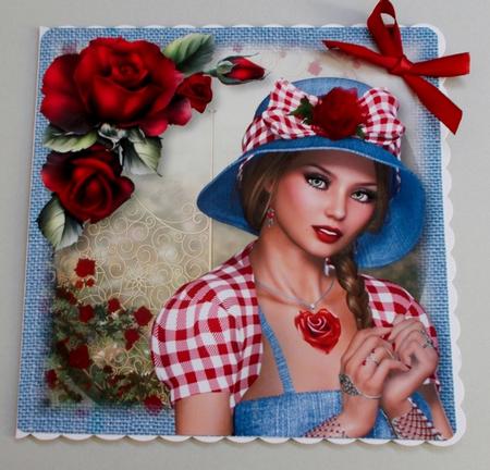 Retro Red Rose Beauty 8x8 Quick Topper by Diane  Vermeer