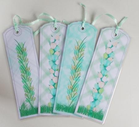 Simply Tulips in Mint Bookmarks by Diane  Vermeer