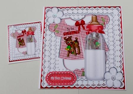 Babys 1st Christmas, with See Through Bottle 8x8 by Diane  Vermeer