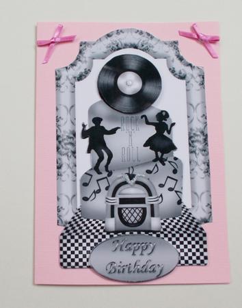 Rock N Roll Birthday Cake with Record, Silver/ Black by Diane  Vermeer